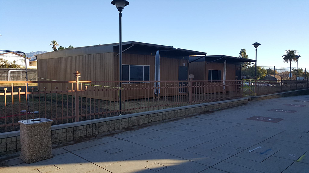 Thumbnail for Temporary classrooms installed on practice field