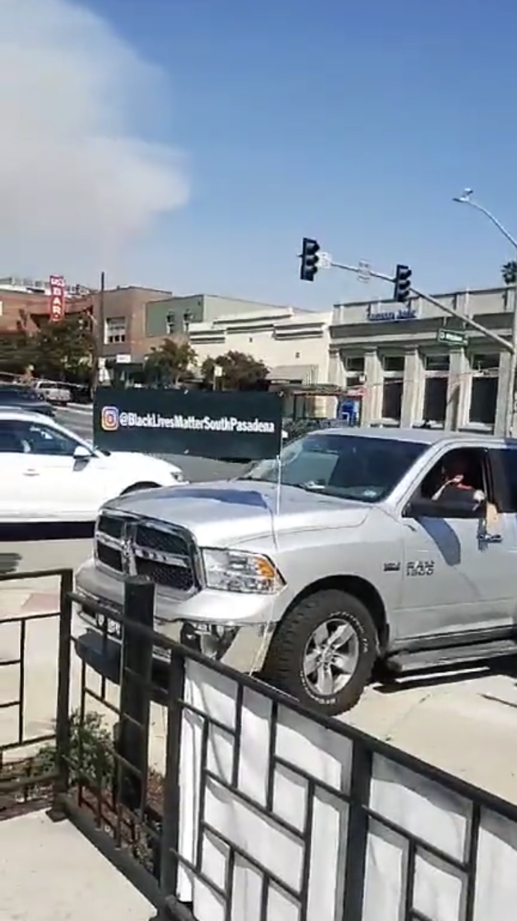 Thumbnail for Man drives truck onto sidewalk near BLM protestors