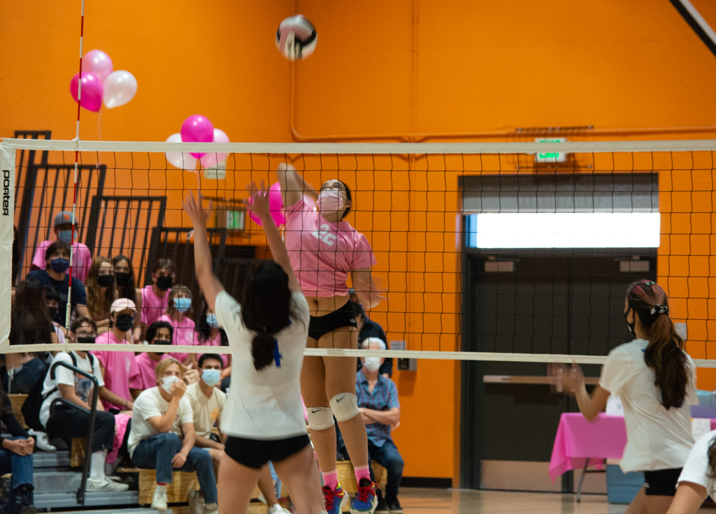 Thumbnail for Girls volleyball beats San Marino on Breast Cancer Awareness Night